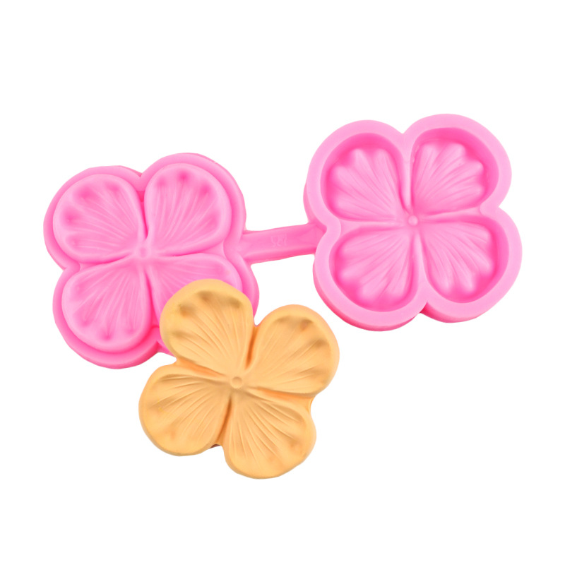 Simulación de molde de fondant con textura de pétalo de anthurium, molde de presión de hoja, molde de silicona de fondant de flores de cuatro pétalos, herramienta para hornear