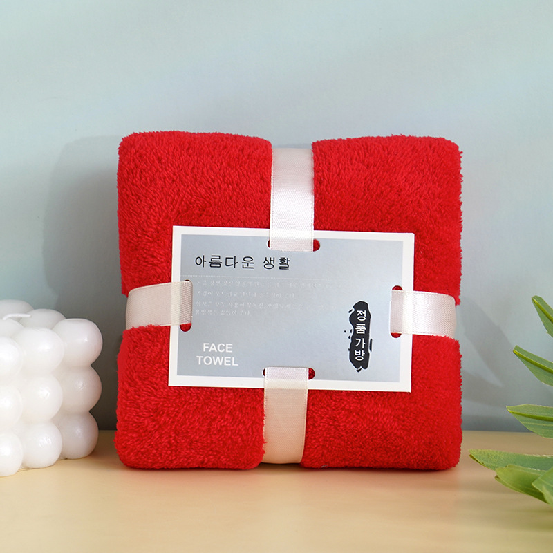 Coral Fleece Face Towels Absorbent Square Gift For Wedding_voghion.com