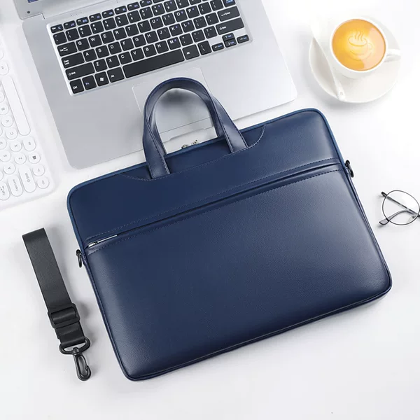 2023 new laptop bag solid color fashion casual briefcase men's shoulder messenger bag a generation of hair