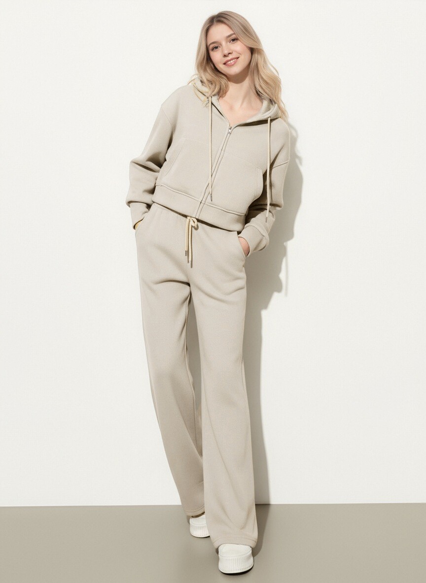 European And American Cross-border Fashion Sports Cotton For Women, Solid Color Long-sleeve Zip-up Hoodie With_ecoleips.com