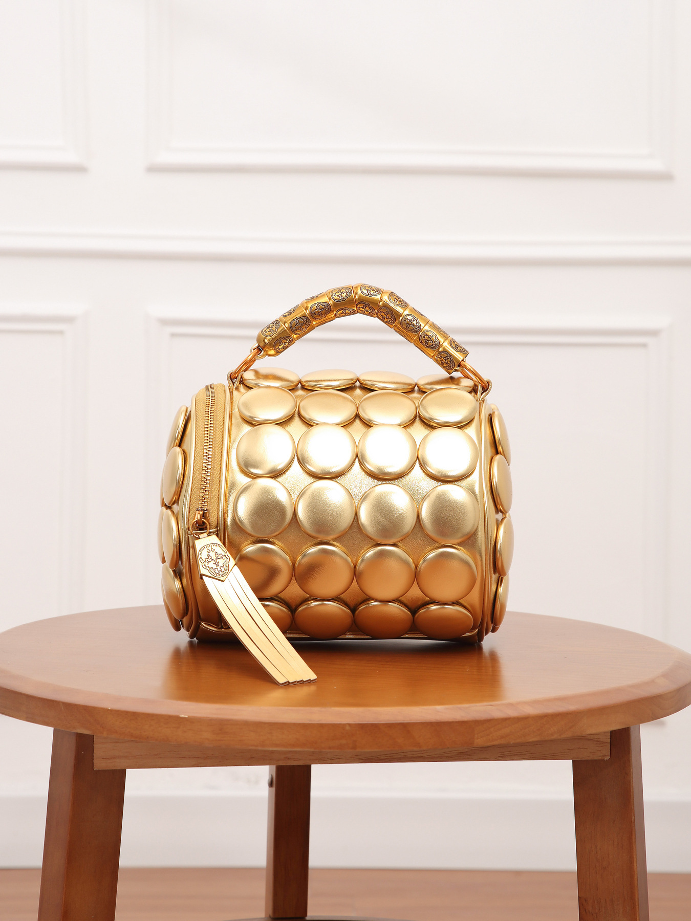 Damen Handtasche Mit Polka Dot Muster Elegante Umhängetasche_voghion.com