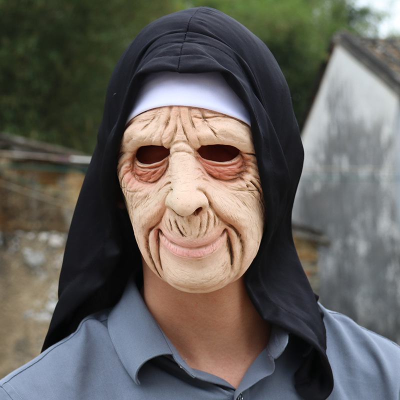 Half-face mask Halloween character play props new old lady latex…