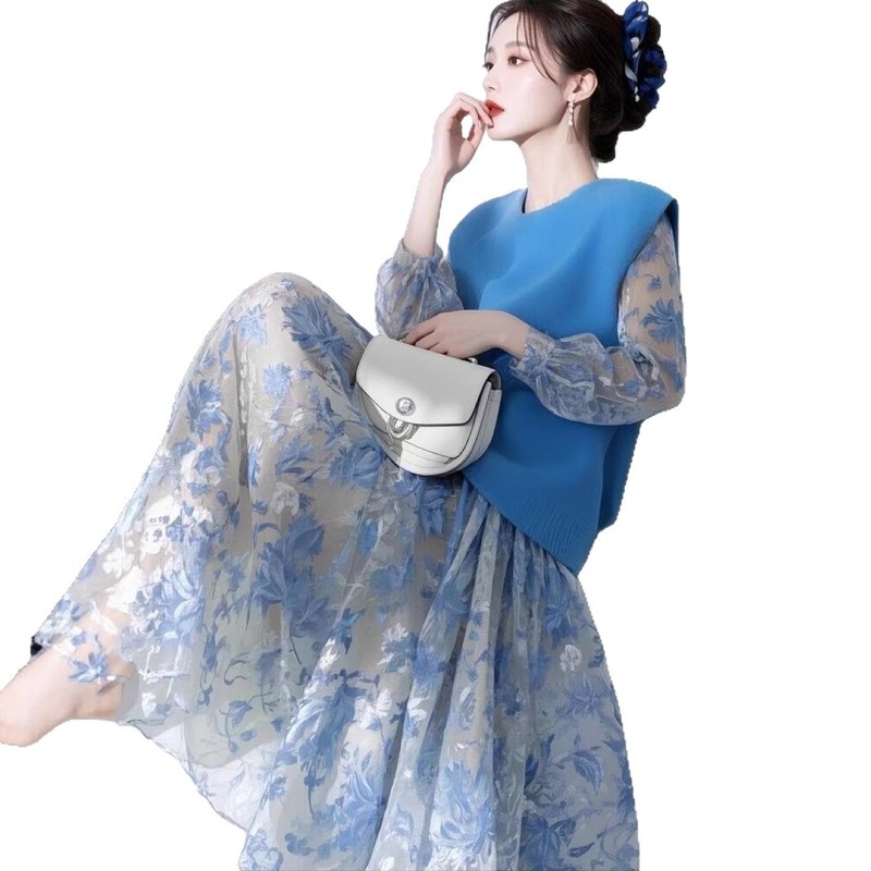 2025 十三行レディースドレス夏の新しいスタイル小柄なフレンチウエストライト高級婦人服ハイエンドヘップバーンスタイル|undefined