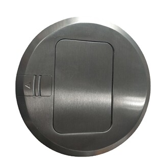 Silver gray pop-up floor socket round aluminum alloy floor socket with 15A American standard socket with black bottom box