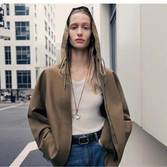 M*檬女装2025秋季新款英伦风卡其风衣短款日系连帽外套5G8211721