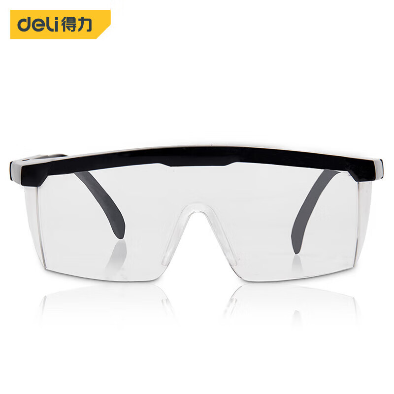 Deli Outdoor Tools Transparent Protective Glasses, Windproof, Sandproof, Wear-resistant, Flat Lens, Industrial DL23901
