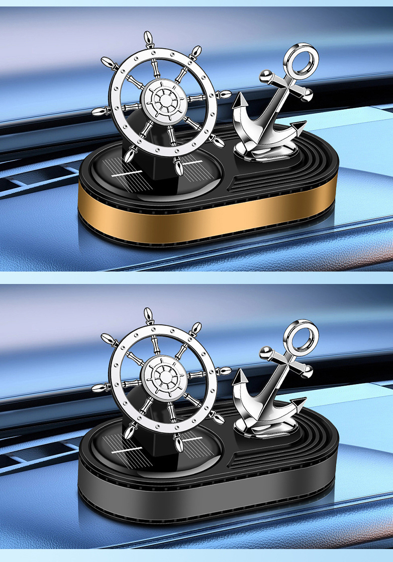 Car perfume solar car aromatherapy decoration car decoration running ship rudder anchor rotating perfume
