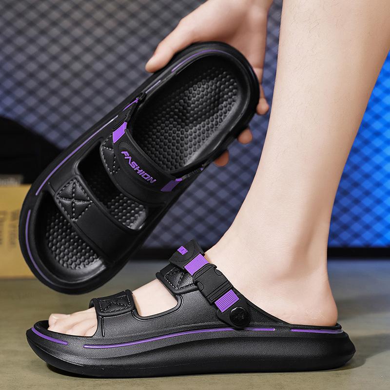 2025 nuevas zapatillas deportivas para exteriores, moda de verano para hombres, resistente al desgaste, pisando mierda, pies, sandalias de playa de doble uso para conducir