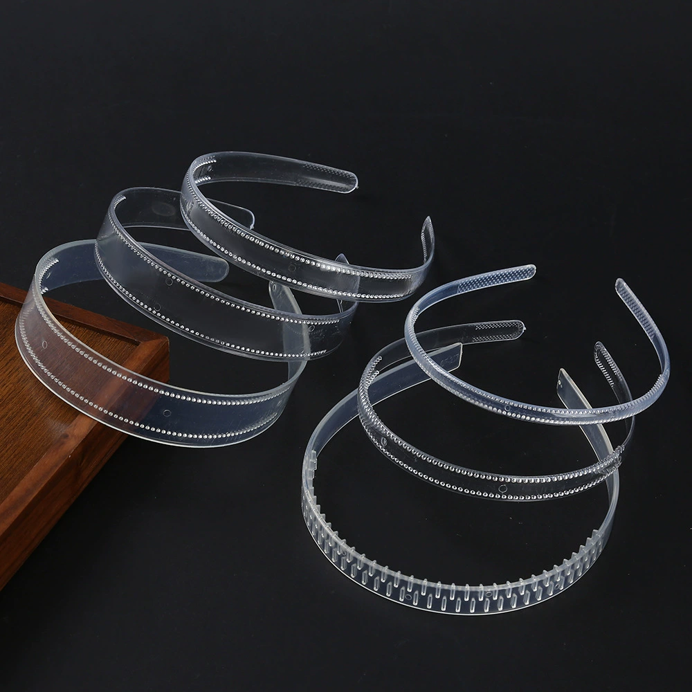 ABS Прозрачный пластиковый шерстяной обруч для волос DIY корейская сумка для сумок для головы широкие плоские зубчатые без зуба пластиковые аксессуары для волос