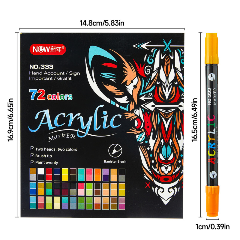 Amazon 双頭 2 色アクリルマーカーペン学生速乾性クリエイティブ DIY ソフトヘッド落書き絵画水彩ペン|undefined