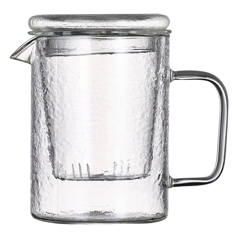 Чайник из молоткового стекла в японском стиле Прозрачный чайник с фильтром Интуитивно понятный чайник из трех частей с ручкой Защита от ожогов