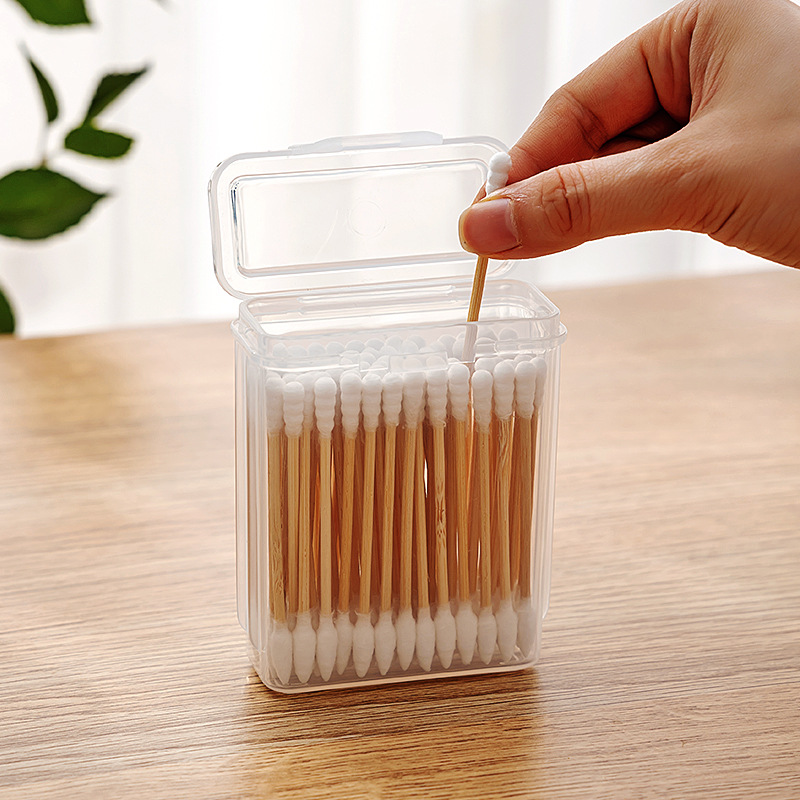 Cotton Swab Storage Box, High-End Portable Makeup Remover Cotton Swab Sample Box, Toothpick Box, Beauty and Skin Care Product Dust-Proof Cotton Swab Small Box
