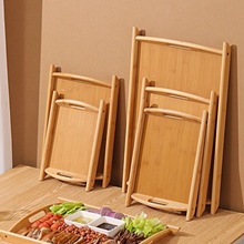 专用网红盘子餐具大碗超大竹吃播茶水托盘木质长方形吃播同款道具