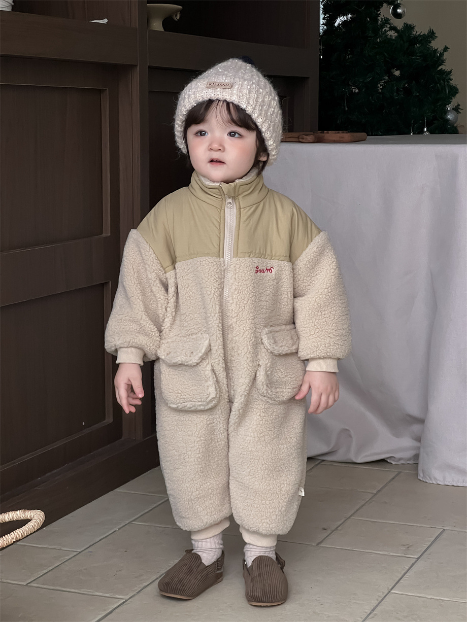 Ropa de otoño e invierno para niños 2024 ropa de salida para bebés 2024 ropa de otoño e invierno de color y terciopelo ropa de escalada image 7