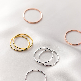 Nalan s925 sterling silver 1.2 line thin ring smooth line ring INS fashion simple hand decoration R00262