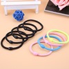 Black elastic hair rope, round beads, base case, Korean style