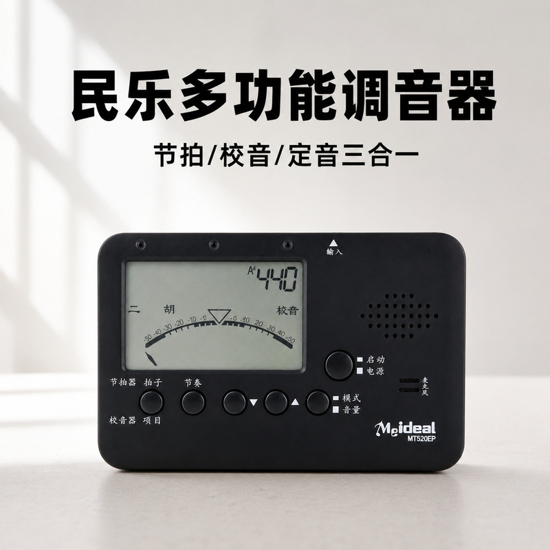 Erhu Metronome, Tuner, and Tuner-All-In-One Device; Pipa, Liuqin, Yueqin, Ruan Three-String Tuner; Folk Music Accessories Wholesale