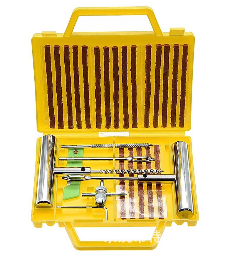 Cross-Border Car Tire Repair Tool Set 23-Piece Tire Repair Kit Rubber Strips Motorcycle Vacuum Tire Quick Repair Emergency Kit