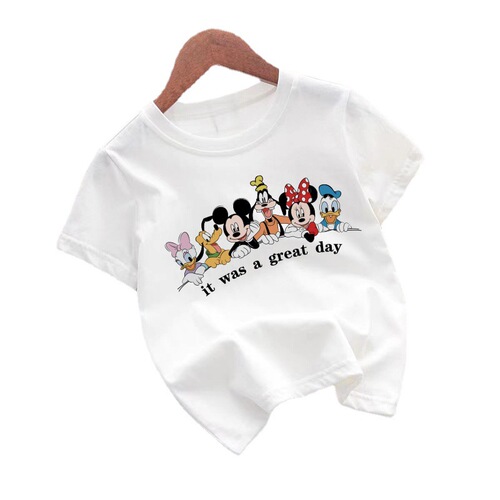 Children's clothing children's t-shirt pure cotton short-sleeved boys and girls summer cartoon fashion white bottoming shirt baby style half-sleeved
