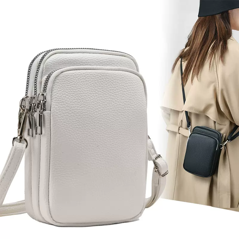 外贸跨境爆款软皮手机包女2025新款手机包手机袋男单肩斜挎包女