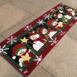 圣诞节门垫50*15080长条耐脏卧室地垫卫生间门厅走廊阳台毯滑