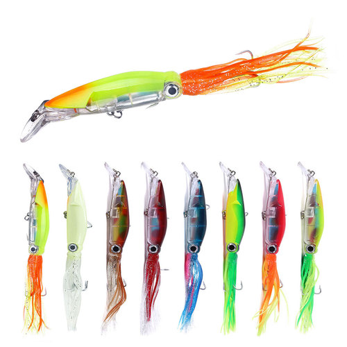 Luminous squid fishing bait 40g bearded man long-range slow-sinking simulation large octopus sea fishing grouper fake bait Luya bait