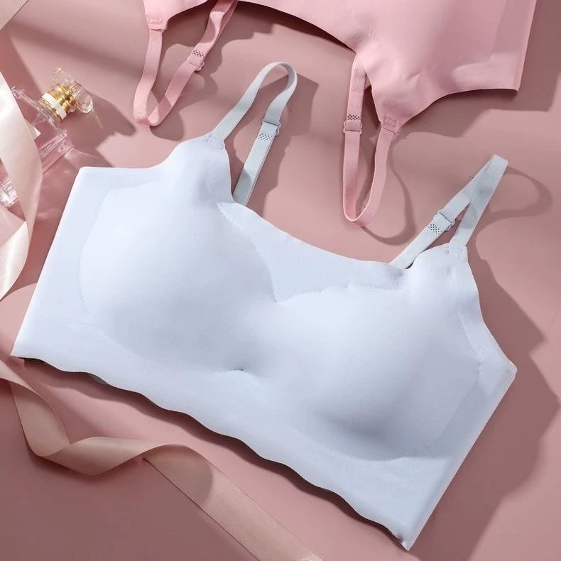 Спортивный бюстгальтер второго поколения Anxin, цельное бесшовное сборное нижнее белье для девочек Ice Silk без стального кольца, сексуальный жилет для сна