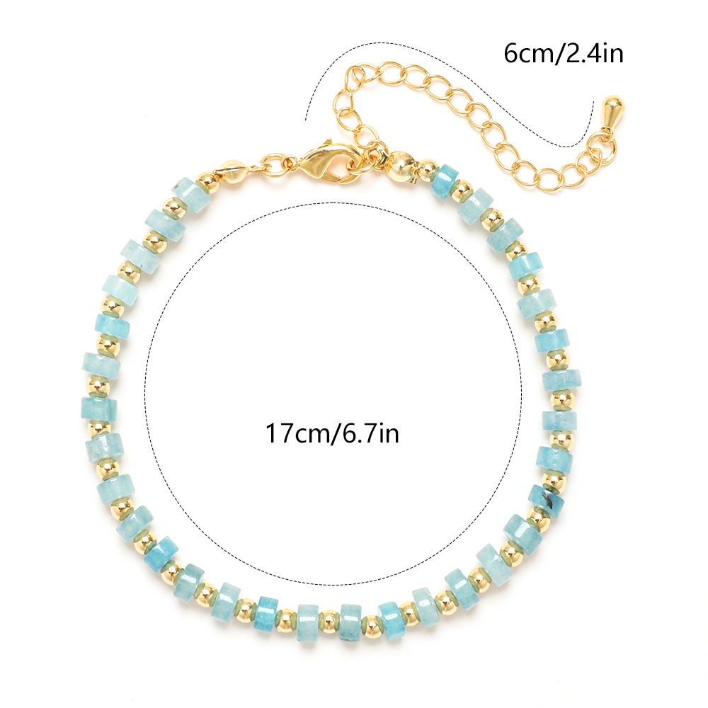 5g Weight Bracelets Classification 1 Piece Quantity Casual, Daily Occasion Stainless Steel, natural stone Material Color Block Pattern Women's Gender Vintage Style Style Vintage Style Color Block Stainless Steel Natural Stone Bracelets In Bulk 1