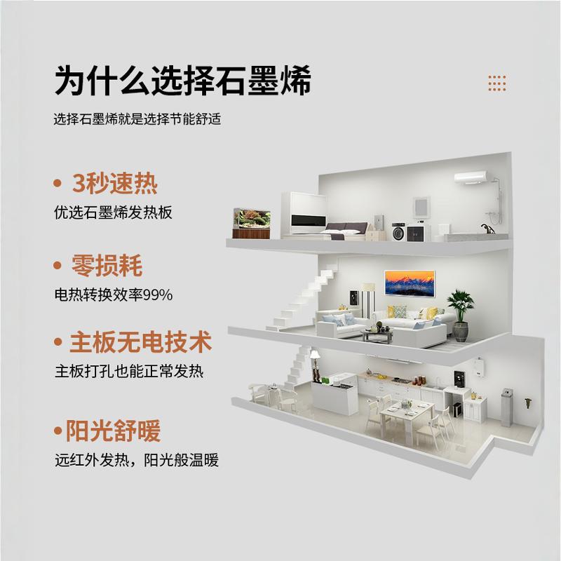 批发石墨烯取暖器碳晶墙暖壁挂式壁画电暖器电热板暖气片白板取暖