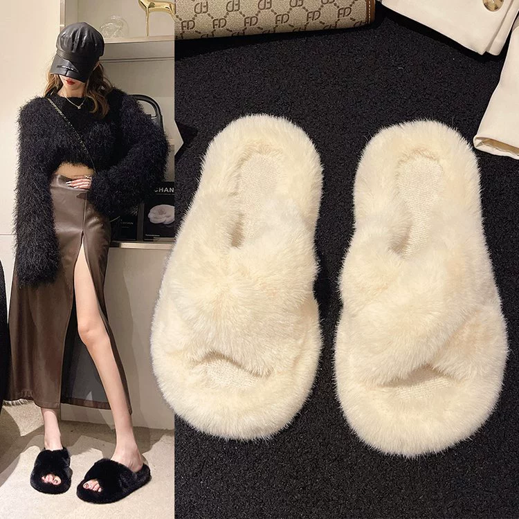 2025 осень-зима новый корейский вариант с открытым носком cross-open toe, удобная дышащая обувь для женщин с плоским основанием, домашняя и универсальная повседневная хлопковая обувь для улиц