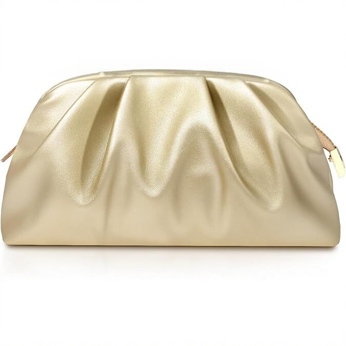 Fashionable European and American Style Velvet Pleated Evening Bag Clutch Bag New Chain Crossbody Bag Women's Bag