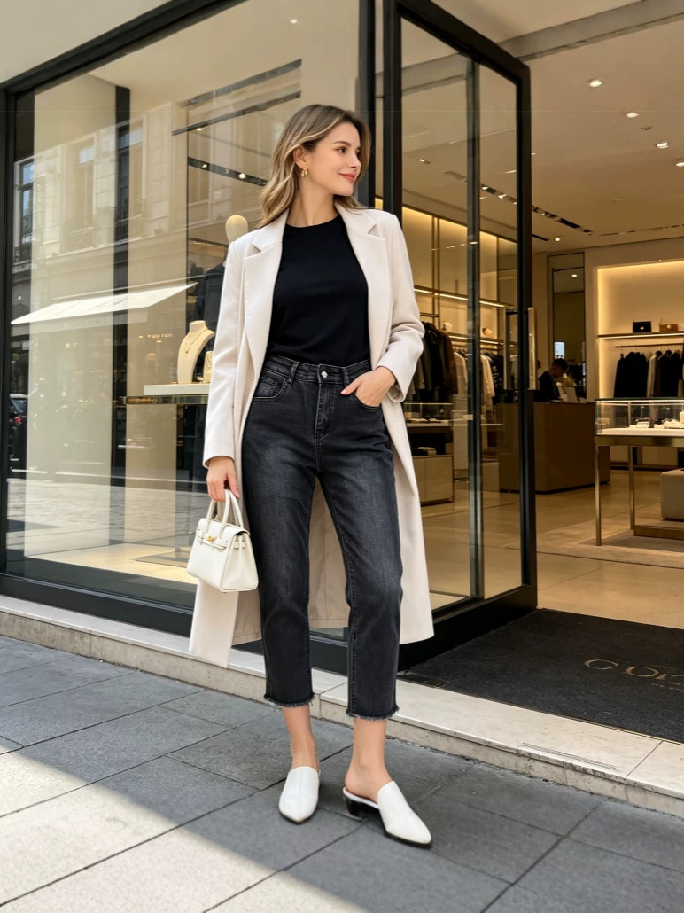 Jeans Capri para Mujer de Mezclilla Elástica con Cintura Alta