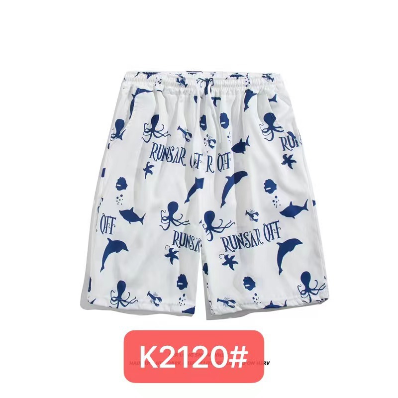 Pantalones de playa de los hombres retro de la pareja Vacaciones de aguas termales anti-vergüenza quinto pantalones ropa exterior pantalones cortos de playa de verano hombres