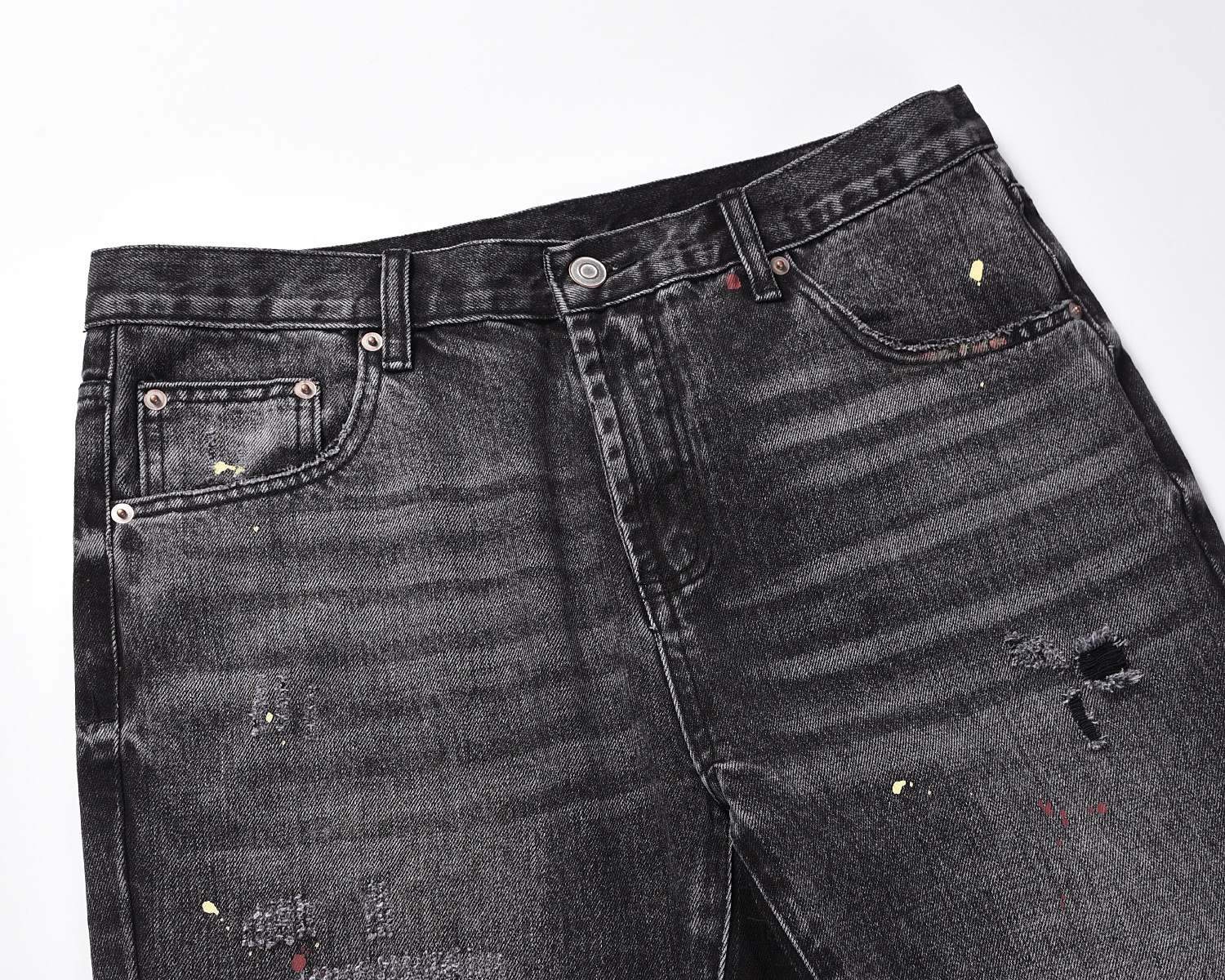 Men's Clothing three dimensional tailoring loose baggy ripped cat whisker flared pants for men and women jeans_voghion.com