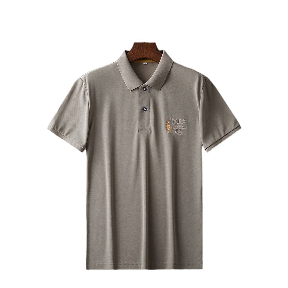 Cross-Border Paul Export Shirt Short-Sleeved Men's Polo Shirt Summer Business Casual Pure Color Embroidered Lapel T-Shirt Men's Clothing