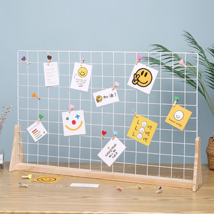 Stall Desktop Wooden Mesh Jewelry Storage Rack Solid Wood Mesh Wire Mesh Hairpin Earrings Display Rack