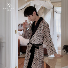 丝奢家居服V7P3125 秋冬睡衣新款加厚保暖男睡袍厂家直销金丝绒