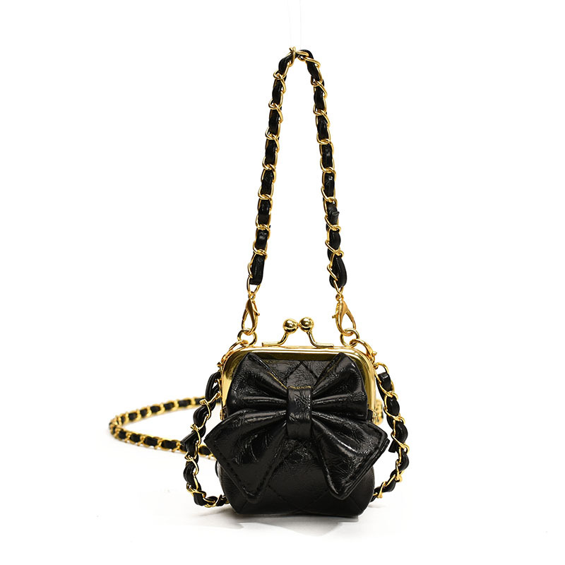 Bolsos de hombro de princesa de estilo estilo diamante sólido arco bolso de hombro para niños nueva cadena bolso de abrazadera para niños