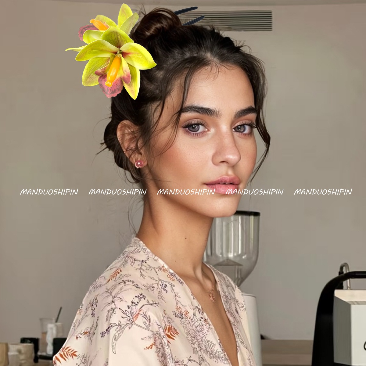 30g Weight Hair Sticks, Hair Tie, Insert comb Hair Accessories Type 1 Piece Quantity Holiday, Tea Party Occasion Cloth Material Flower Pattern All Seasons Season Women's Gender Pastoral Style Pastoral Women's Flower Cloth Hair Sticks Hair Tie Insert Comb 4