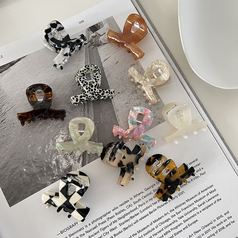 Frangia in acetato di alta qualità, piccola e media dimensione, clip semplice, copricapo con temperamento, forcina per capelli, accessori per capelli con stampa leopardata, clip laterale_voghion.com