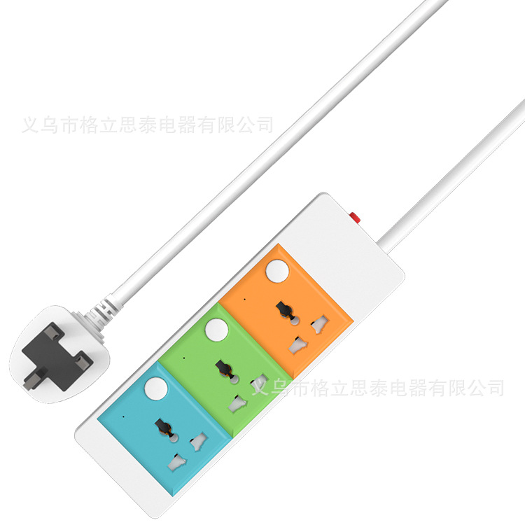 外贸插座国际通用孔安全独立开关排插带线插排多用途便携接线板