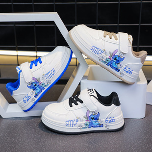 2025 Spring and Autum New Kidsren's Cartoon Low-Top Sneakers Leather-Covered Boys and Girls Shoes Flats Student Sports Shoes