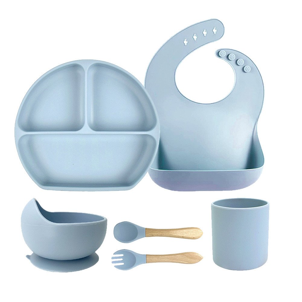 Cuenco de alimentos complementarios para bebés, vajilla de silicona, plato de entrenamiento sonriente, plato de ventosa grande, comida de silicona para niños