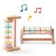 Montessori Early Education Puzzle Baby Hearing Exercise Hand Rattle Infant Grasping Bite Wooden Toy Rainbox