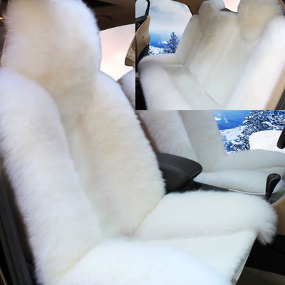 winter wool pad warm thickened car – Universal seat cover - grand-ambition-white-the-vehicle-has-five-seats