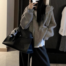 2025秋冬新款韩系连帽毛衣内搭慵懒风针织开衫拉链卫衣外套女装