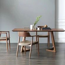 北欧实木餐桌家用多人吃饭长桌咖啡桌简约洽谈休闲原木书桌办公桌