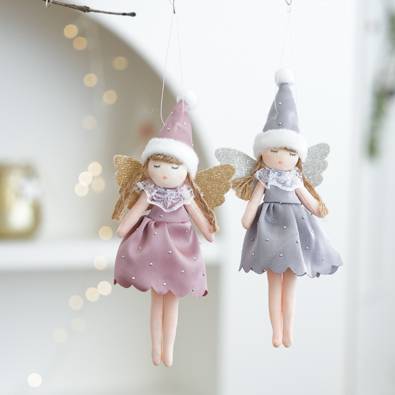クリスマスの装飾品の新しいベルベットの足の女の子の天使のペンダントクリスマスツリーのペンダントの家庭のペンダント用品|undefined