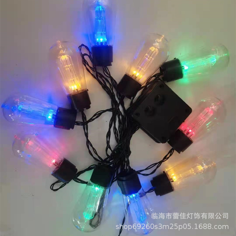 Guirnalda de Luces Solares LED para Exteriores, Bombillas S14, Impermeables, para Jardín, Patio, Decoración Navideña