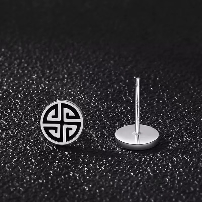 1 Pair Retro Geometric Plating Copper Ear Studs display picture 1